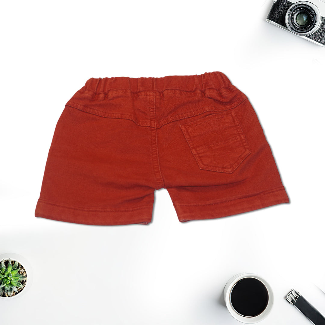 Boys Royal Blue T-Shirt and Red Denim Shorts