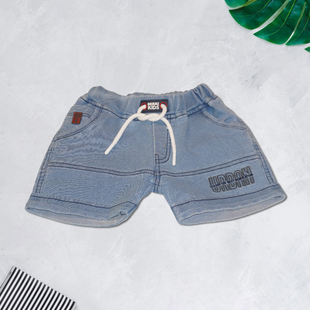 Boys Casual T-Shirt with Blue Denim Shorts