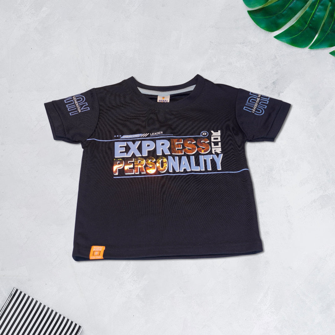 Boys Casual T-Shirt with Blue Denim Shorts