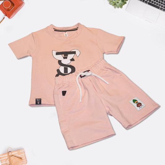 Pink Printed T-Shirt and Denim Set
