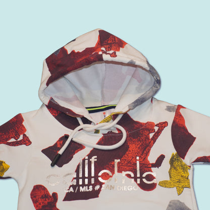 Kids Red and White Hoodie and Shorts Set