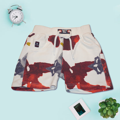 Kids Red and White Hoodie and Shorts Set