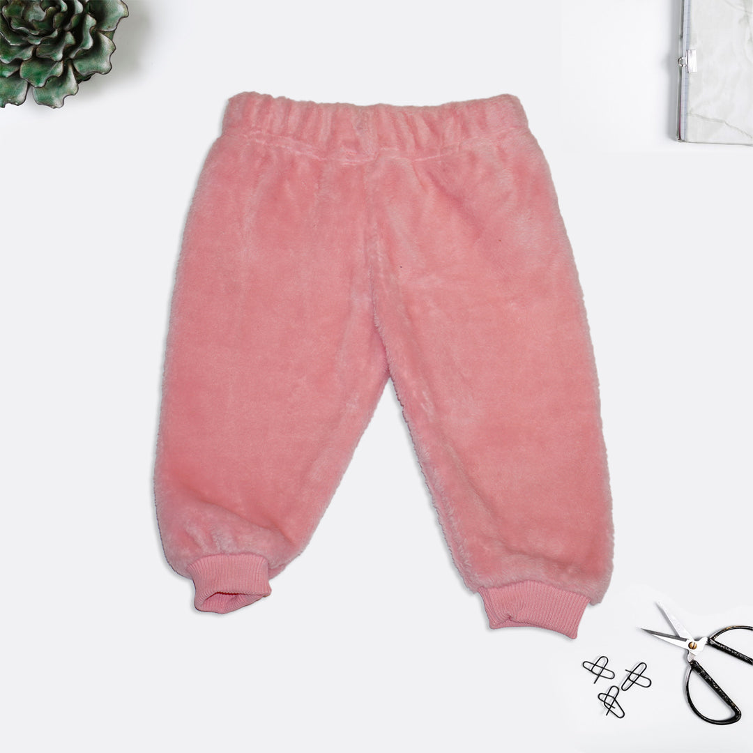 Pink Ruffled Collar Sweatshirt with Jogger Set