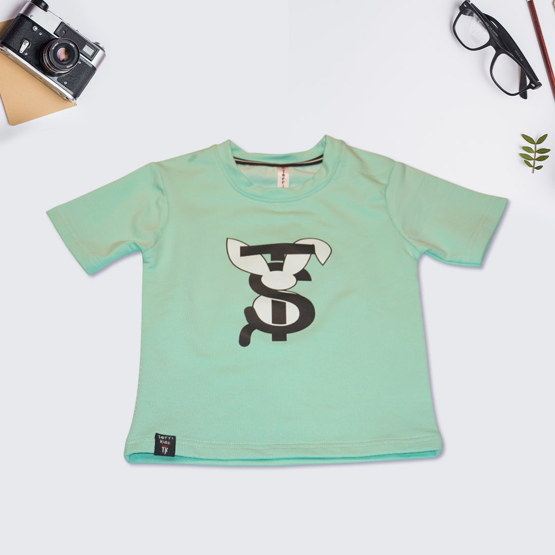 Sea Green T-Shirt and Shorts Set for Kids