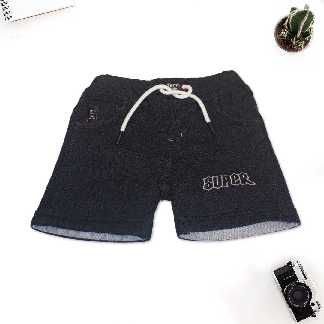 Kids Grey Collar T-Shirt with Shorts