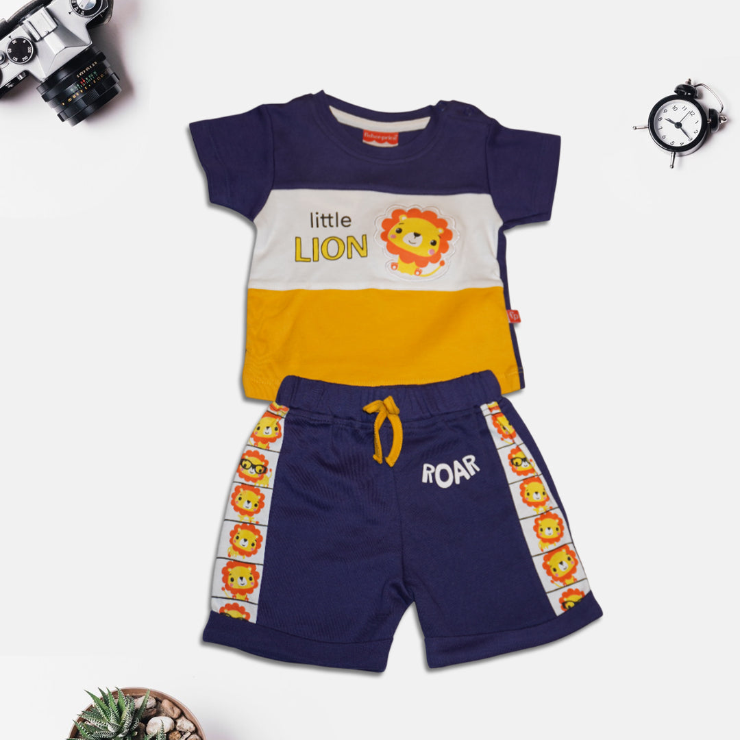 Black and Orange T-Shirt and Shorts Set