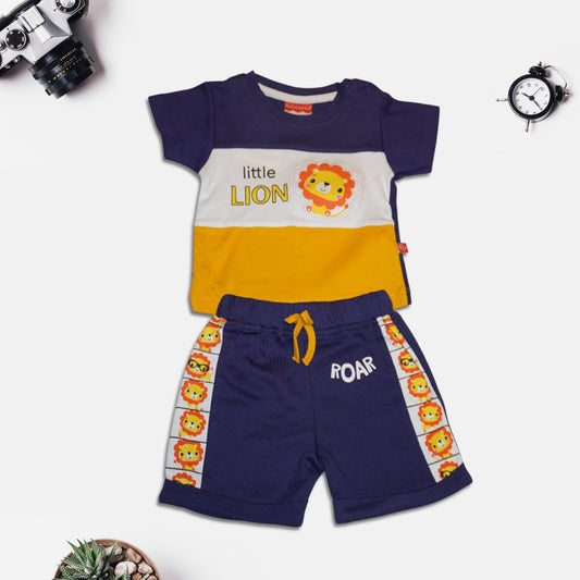 Black and Orange T-Shirt and Shorts Set