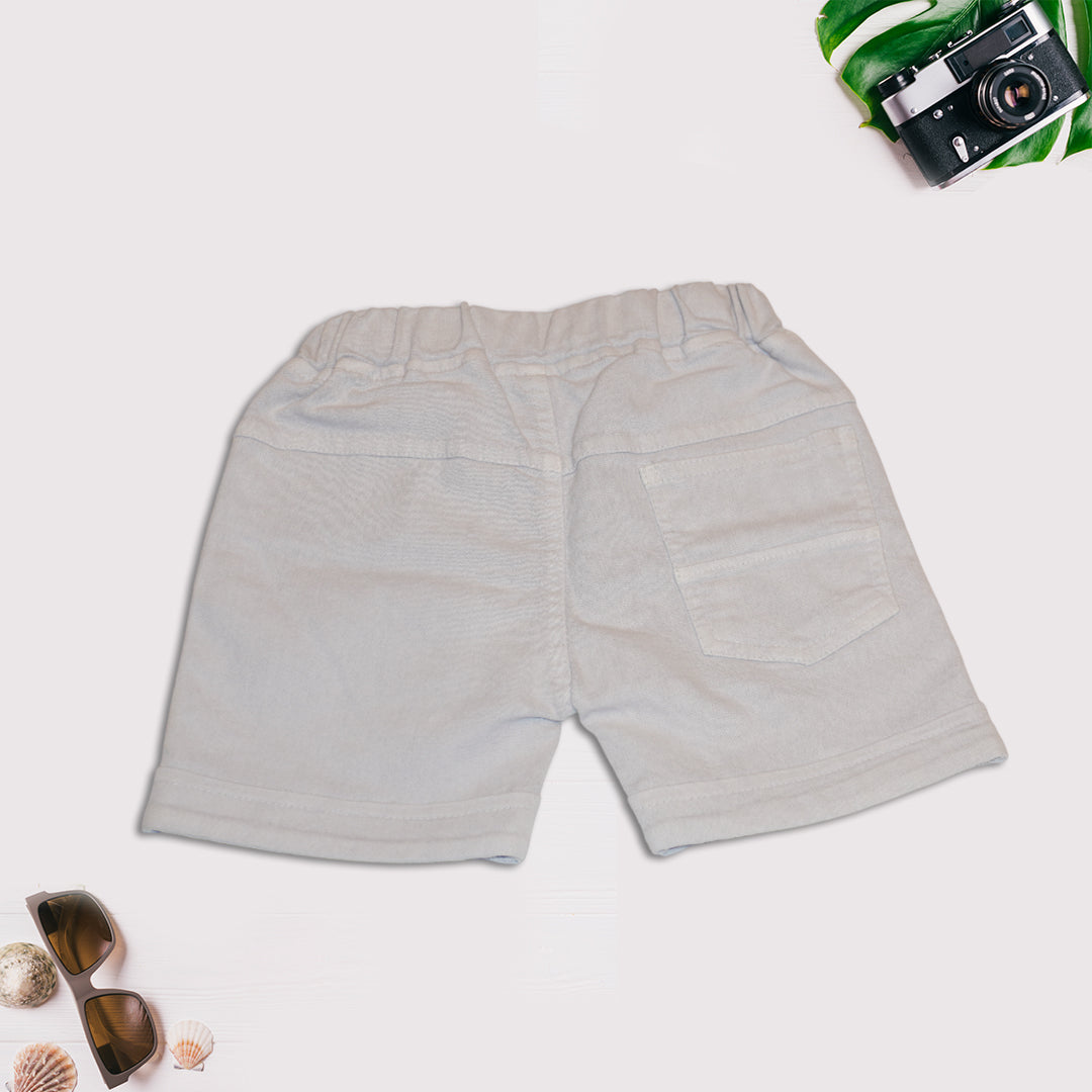 Kids Red T-Shirt with White Denim Shorts
