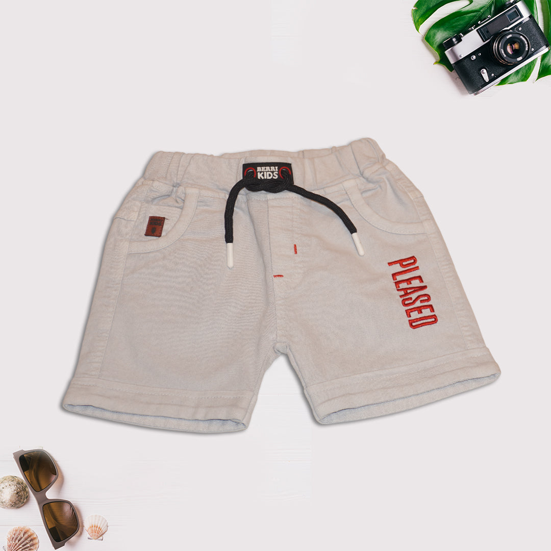 Kids Red T-Shirt with White Denim Shorts