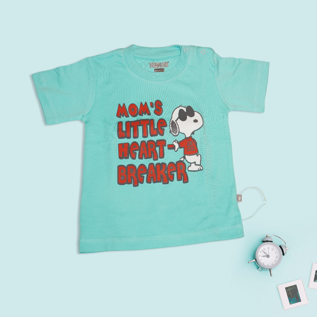 Kids Blue T-Shirt and White Checkered Shorts Set