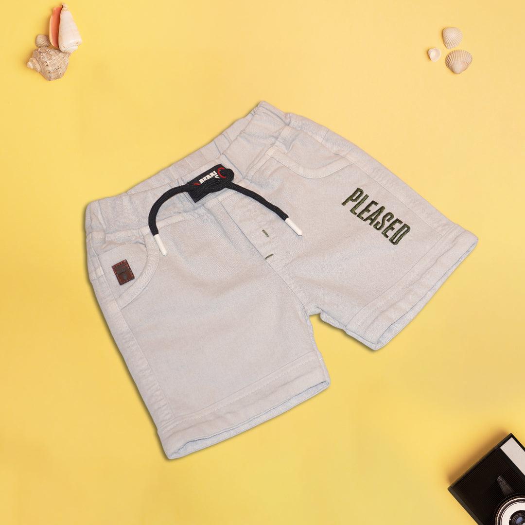 Kids Casual T-Shirt with Grey Denim Shorts