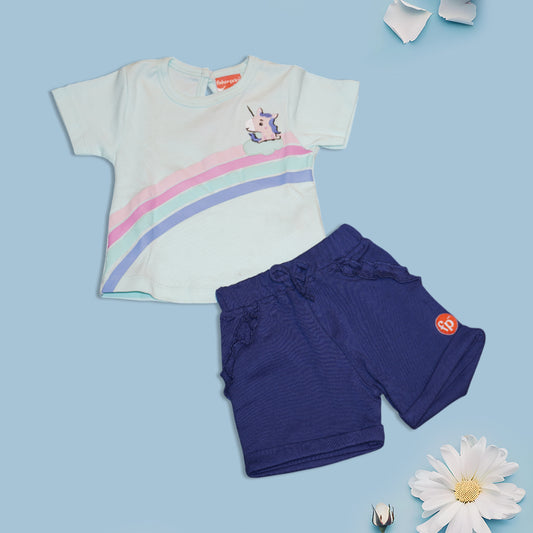 Unicorn Print T-Shit and Short Set for Girl kids