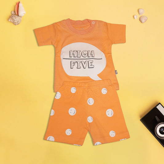 Orange T-Shirt and Shorts Set