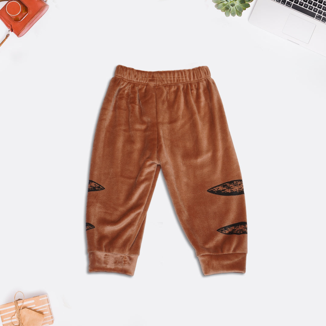 Full Sleeves Sweatshirt and Joggers for Kids - Brown
