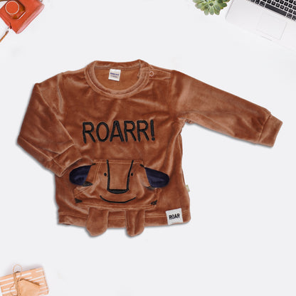 Full Sleeves Sweatshirt and Joggers for Kids - Brown