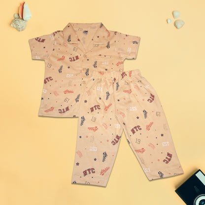 Boys' 100% Cotton NYC Printed Night Suit Set