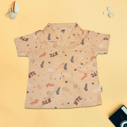 Boys' 100% Cotton NYC Printed Night Suit Set