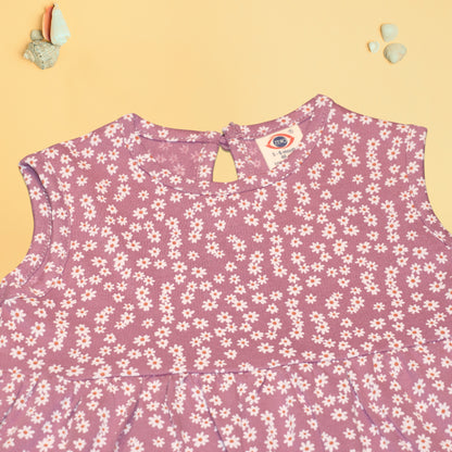 Baby Girl Sleeveless Floral Frock - Pink