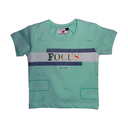kids cotton half shirt with graphics FOCUS